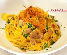 SPAGHETTI AL PROFUMO D'ARANCIA E MANDORLE ( ideata e realizzata da Padelle & Dintorni)