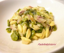 CAVATELLI CON FAVE GUANCIALE BACCALA' E PECORINO