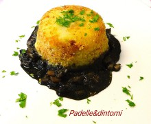 TORTINO MORBIDO DI PATATE RIPIENO DI RAGU' DI SEPPIE AL NERO