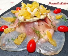 CARPACCIO AFFUMICATO DI PESCE SPADA E ARANCIA