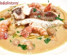 FILETTI DI SCORFANO CON CECI E SCAMPI