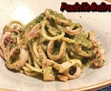 SPAGHETTONI AI TOTANI CON PESTO DI FAGIOLINI