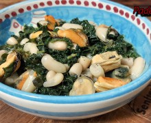 ZUPPA DI FAGIOLI CANNELLINI COZZE E CAVOLO NERO