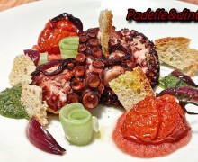 POLPO ARROSTITO IN PADELLA CON PANZANELLA SCOMPOSTA