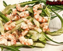 PUNTARELLE IN SALSA DI ACCIUGHE E CODE DI MAZZANCOLLE